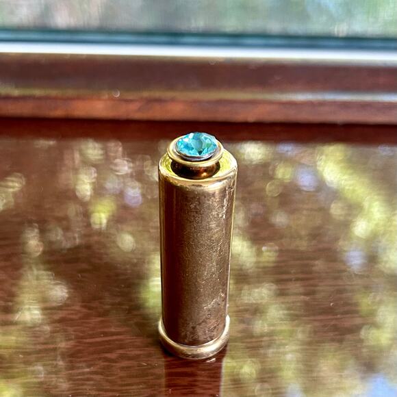 Vintage Brass Lipstick-Style Retractable Lens Cleaning Brush, 2.5” - Picture 2 of 9